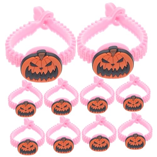 Kisangel 10Stücke Cartoon Halloween Armbänder Abnehmbare Kinderarmbänder für Partys Kreative Halloween Farbenfrohe DIY Armbänder für Spaß und von Kisangel