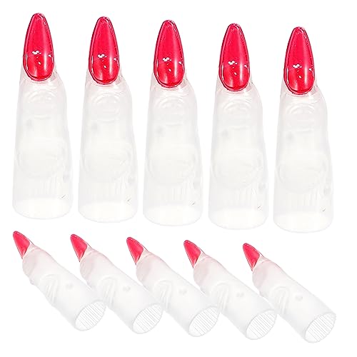 Kisangel 10Stücke Halloween Hexenfinger Leuchtende Fingernägel für Cosplay und Horror Dekoration Requisiten für Mottopartys und Gruselfeste von Kisangel
