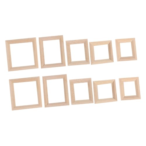 Kisangel 10Stücke Holzrahmen Teiliges Für Puppenhaus Handgefertigte Fotorahmen Modelle Zur Dekoration Hochwertige Und Robuste Holzmaterialien Für Kreative Miniaturprojekte von Kisangel