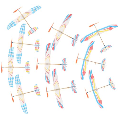 Kisangel 10Stücke Modellflugzeug Gummimotor Segelflugzeuge für Draußen Handgemachtes Kreativität und Motorischen Fähigkeiten von Kindern Zufälliger Stil von Kisangel