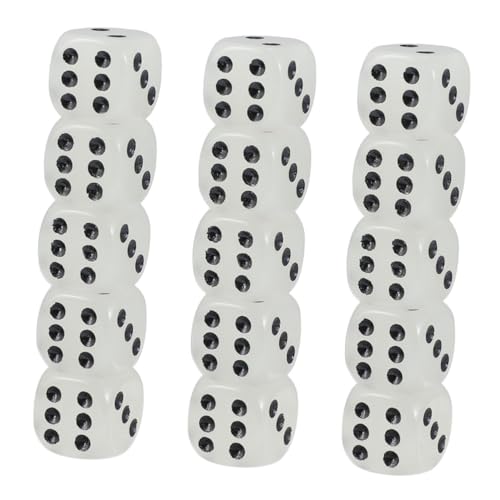 Kisangel 10Stücke Nachleuchtende Acrylwürfel Runde Eckwürfel für Tischspiele Feste Seitige Spielwürfel mit Durchscheinenden Farben für Brettspiele und Aktivitäten von Kisangel