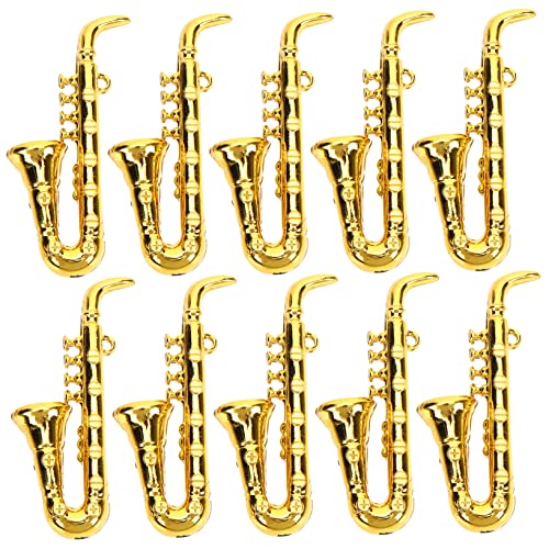 Kisangel 10 Stück Miniatur-Saxophone Musikinstrumente Zubehör Für Fantasievolles Spielen Von Jungen Und Mädchen Puppenhaus-Dekorationen von Kisangel
