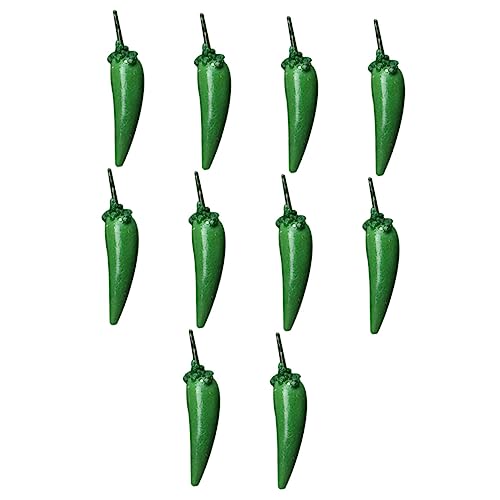Kisangel 10Stücke Teiliges Chili Ornament Für Puppenhaus Dekoration Realistische Grüne Paprika Modelle Für Küchen Und Kreative Spielwelten von Kisangel