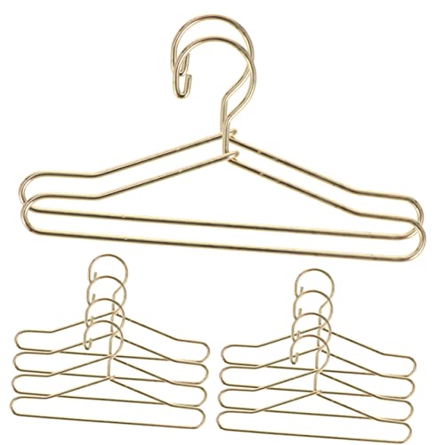 Kisangel 10Stücke Teiliges Mini Kleiderbügel Für Puppenkleidung Metall Puppenregal Für Märchenhauszubehör Zur Organisation Der Puppengarderobe von Kisangel