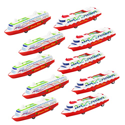 Kisangel 10Stücke Teiliges Zurückziehbares Dampfschiff für Kleinkinder Kompaktes Spielzeugschiff mit Zufälligen Mustern Fördert Kreativität und Farberkennung für Zuhause und Unterwegs von Kisangel