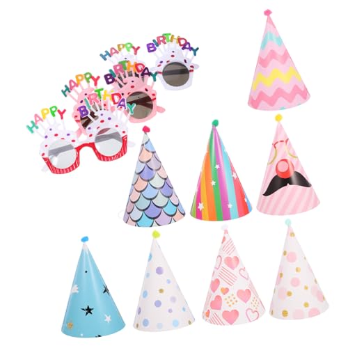 Kisangel 11 Stück Geburtstagshut lustige Brille Junge individuelle Partyhüte Rosa Alles zum Geburtstag Hut Neuheit Party Requisiten Geburtstagskappe Geburtstagsfeier Papier von Kisangel