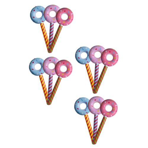 Kisangel 12 Stück Donut Form Sticks Party Deko für Geburtstagsfeiern Hochzeiten und Anlässe mit Bunten Donut für Kreative Dekorationen und Unvergessliche Feiern Zufällige von Kisangel
