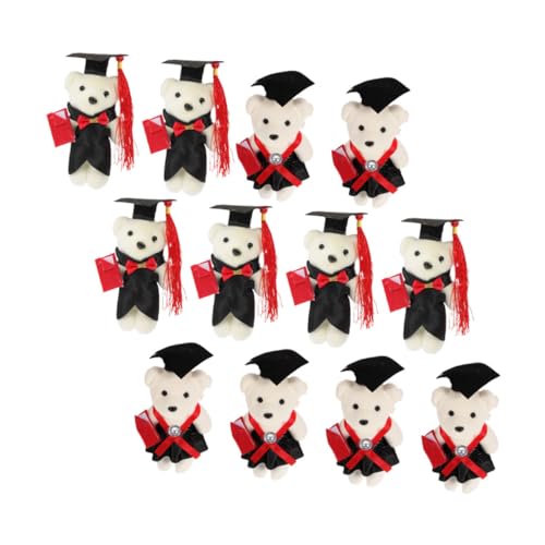 Kisangel 12 Stück Dr. Bärenpuppe Little Bear der kleine bär geschenksack geschenktüte Geschenkidee für Plüsch Abschlussbärenklasse von 2024 Abschluss Bär Abschlusspuppe Schaum von Kisangel