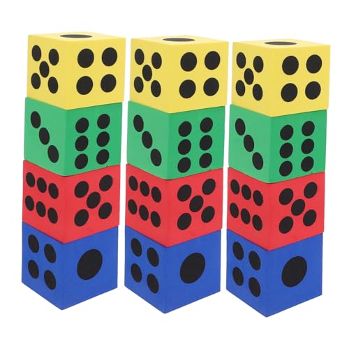 Kisangel Bright Dice 12 Große Riesenwürfel Für Klassenzimmer Mathematikspiele Partys Veranstaltungen Lernspielzeug 6 3 cm von Kisangel
