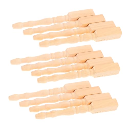 Kisangel 12 Stück Maßstab Realistische Puppenhaus Möbel Beine für Esstisch Vielseitige DIY Zubehör für Puppenmöbel und Gartenornamente von Kisangel