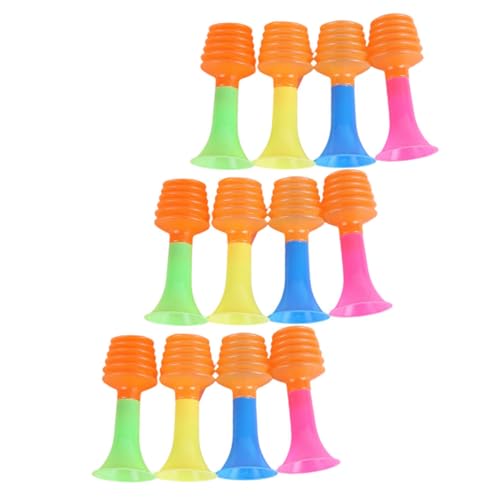 Kisangel 12 Stück Mini -Horn -Spielsachen Hornspielzeug Fußball-Geräuschmacher- jubeln Requisiten Trompeten Fußballjubelspielzeug stadion horn PVC von Kisangel