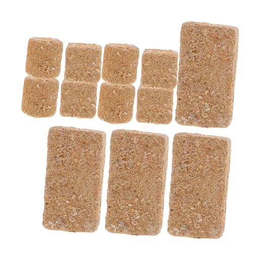Kisangel 12 Stück Mini-kunstheuballen, Kleiner Zylinder, Quadratisch Und Rechteckig, Heublock, Dekoratives Heu, Styrol, Kunstheuhaufen, Figur, Miniatur-dorfzubehör von Kisangel