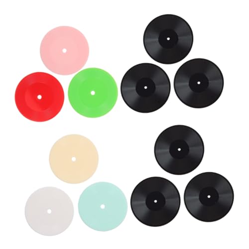 Kisangel Puppenhaus-musikdekor 12-teiliges Mini-Vinyl-schallplatten-Set Im Vintage-Stil Miniatur-Musik-Player Für Das Puppenhaus-Layout von Kisangel