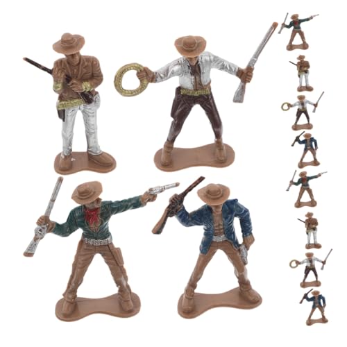 Kisangel 12 Stück Miniatur Wild West Figuren für Interaktive Lernspiele Cowboy Dekoration für Partys und Bildung Robust und Pflegeleicht von Kisangel