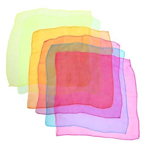 Kisangel 12 Stück Tanzzubehör Schals Seidenschals Für Spiel Performance Tanzbänder Für Schal Square Dance Schals Jonglierschal Jonglierschals 100% Nylon von Kisangel