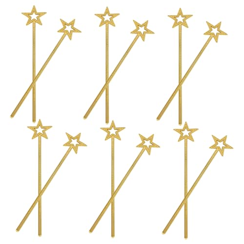 Kisangel 12 Stück Teiliges Glitzernde Sternstäbe für Leichte Feenstäbe mit Funkelnden Sternen als Prinzessin Kostüm Requisiten für Geburtstag Halloween Weihnachten Festspiele von Kisangel