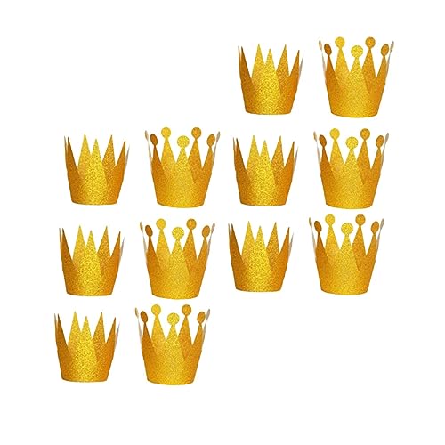 Kisangel 12 Stück Teiliges Goldene Geburtstagskronen mit Prinz Prinzessin motiven Bindeband Glänzende Kopfschmuck accessoires für Geburtstagspartys und Feierlichkeiten von Kisangel