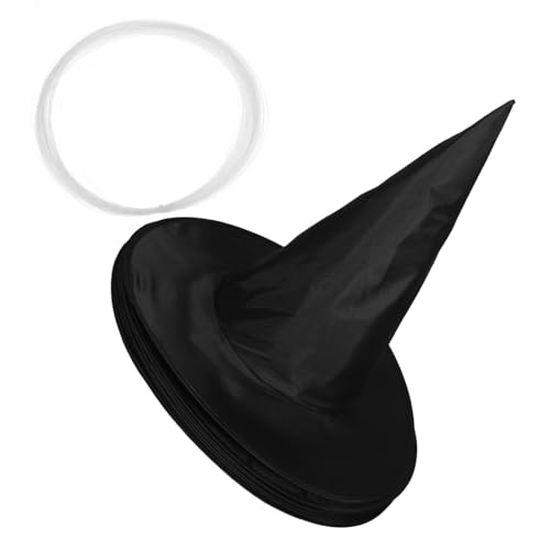 Kisangel 12 Stück Teiliges Halloween Hexenhut aus Robustem Stoff mit Aufhängeseil Vielseitige Hängende Dekoration und Kostümzubehör für Innen und Außenbereich für und Zaubererkostüme Party von Kisangel