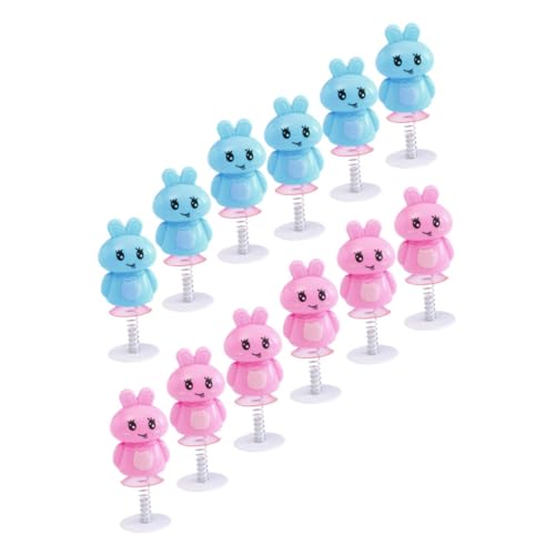 Kisangel 12 Stück Teiliges Hasen mit Federsprung Bunte Desktop Spielzeuge für Lustige Häschen Modelle ohne Batterien Fördert Hand Auge Koordination Farblich Zufällig Zufällige Farbe von Kisangel