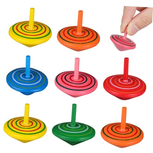 Kisangel 12 Stück Teiliges Holz Gyroskop für Buntes Langlebiges Gyro Sicher und Farbenfroh für Geburtstage Halloween und Freizeitspaß Drinnen Zufällige Farbe Zufällige Farbe von Kisangel