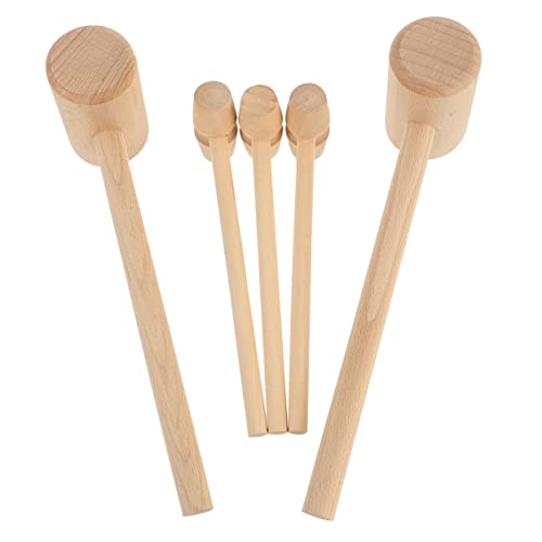Kisangel 12 Stück Teiliges Holz Seafood Hammer Meeresfrüchte Krabben Hummer Mallet Kompakt Leicht Vielseitig für Schalentiere Schmuckherstellung Lederhandwerk für Familien und DIY Einsätze von Kisangel