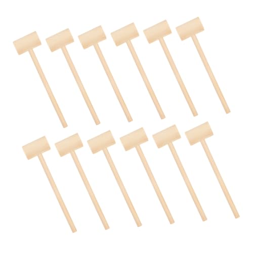 Kisangel 12 Stück Teiliges Holzspielzeug Mini Hammer aus Massivem Holz Sicherer Holzhammer für Junge Mädchen und Kleinkinder Fördert Hand Auge Koordination und Motorik als von Kisangel
