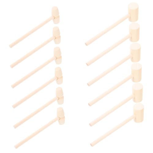 Kisangel 12 Stück Teiliges Mini Holzspielzeug Hämmer mit Glatter Oberfläche Multifunktionale Holzmallets für Spiel und Kuchen Sicher Poliert Traditionelle Handwerkskunst für Jungen und Kisangel 12 Stück Teiliges Mini Holzspielzeug Hämmer mit Glatter Oberfläche Multifunktionale Holzmallets für Spiel und Kuchen Sicher Poliert Traditionelle Handwerkskunst für Jungen und von Kisangel