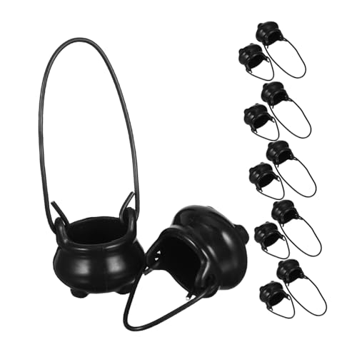 Kisangel 12 Stück Teiliges Mini Kunststoff Kessel Realistische Kleine Vielseitige Halloween-Dekoration Partytisch-Accessoires und Feengarten Requisiten für Kreative Bastelprojekte von Kisangel