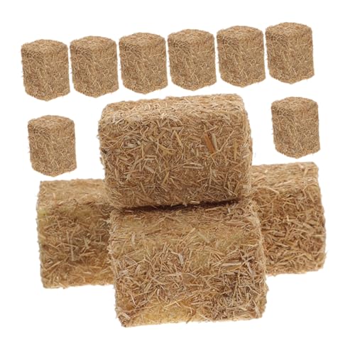 Kisangel 12 Stück Teiliges Miniatur Heuballen Dekoration Imitation Heuballen für Mikrolandschaften DIY Herbst für Mini Sicher und Langlebig von Kisangel