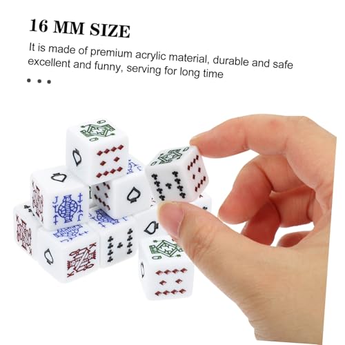 Kisangel 12 Stück Teiliges Pokerwürfel Set aus Langlebigem Acryl Weiße Würfel mit Quadratischer Ecke Tragbar und Verschleißfest für Party Kartenspiele und Gesellige Runden von Kisangel