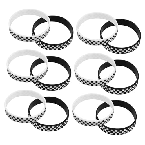 Kisangel 12 Stück Teiliges Schwarze und Weiße Karierte Silikonarmbänder mit Rennmuster Stylische Motorsport Wristbands für Events Sportfans und Rennparty Dekoration Kleine Flexible Kisangel 12 Stück Teiliges Schwarze und Weiße Karierte Silikonarmbänder mit Rennmuster Stylische Motorsport Wristbands für Events Sportfans und Rennparty Dekoration Kleine Flexible von Kisangel