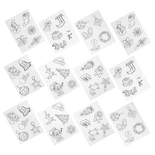 Kisangel 12 Stück Teiliges Set Weihnachts Schrumpffolien mit Verschiedenen Motiven für Kreative Bastelarbeiten für DIY Schlüsselanhänger und Einzigartige von Kisangel
