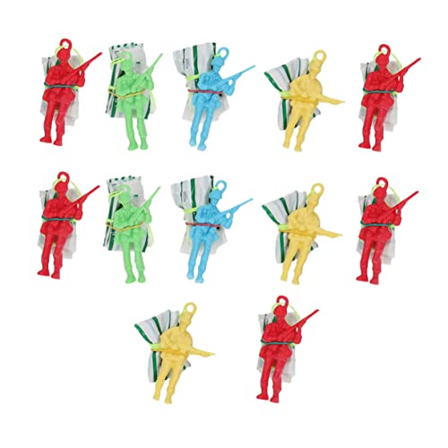 Kisangel 12stücke Fallschirmspringer Spielzeug Bunte Parachute Soldaten Für Outdoor-Spiele Und Kreative Simulation Langlebig Und Spaßig Für Jungen Und Mädchen von Kisangel