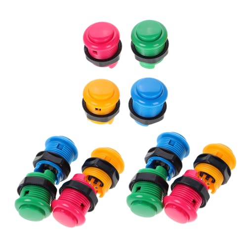 Kisangel 12 Stück Teiliges Street Push Button für Spielhallen Spiele Farbige DIY Ersatz Schalter Kompatibel mit Zahlreichen Spielmaschinen Langlebig und Präzise für Verbessertes Gaming von Kisangel