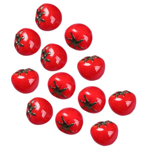 Kisangel 12 Stück Teiliges Tomaten Realistische Kunstharz Deko Langlebige Miniatur Tomaten Requisiten für Puppenhaus DIY Basteln Fotografie und Tischdekoration von Kisangel
