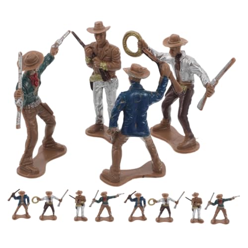 Kisangel 12 Stück Teiliges Western Cowboy Figuren Bunte Wild West Modelle aus Robustem Kunststoff Pädagogisches für Schule Zuhause und Western Motto Partys von Kisangel