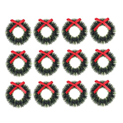 Kisangel 12 Stück Weihnachtskranz-Anhänger Kränze Frost Landschaft für klein weihnachtsdeko puppenhaus weihnachtskranz deko Mini-Weihnachtskranz Christbaumkranz Mini-Kranz Plastik Green Kisangel 12 Stück Weihnachtskranz-Anhänger Kränze Frost Landschaft für klein weihnachtsdeko puppenhaus weihnachtskranz deko Mini-Weihnachtskranz Christbaumkranz Mini-Kranz Plastik Green von Kisangel