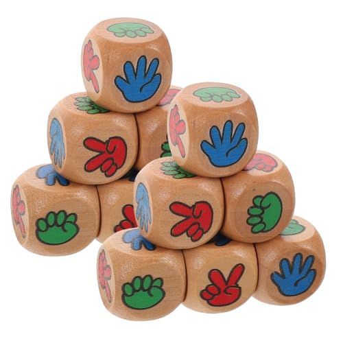 Kisangel 12 Stück erraten Gesellschaftsspiel für Partys Familienspielzeug Holz kinderspiel barzubehör wurfspiel Taschenwürfel Zubehör für Brettspiele Mahjong- hölzern von Kisangel
