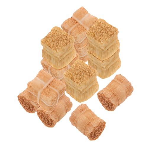 Kisangel 12 Stück simuliert schmücken Miniatur gefälscht Landschaft Szene Puppe kleine Ballendekoration für den Tisch sandtisch selber Machen Mini Heuballen Harz Khaki von Kisangel