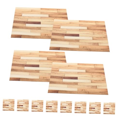 Kisangel 12 Stücke Blatt PVC Mini Puppe Diele Puppe Zubehör Puppe Bodenbelag Aufkleber von Kisangel
