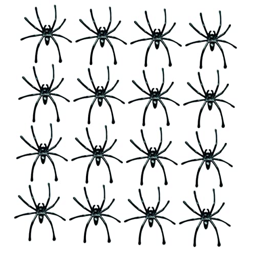 Kisangel 120st Simulation Spinnenspielzeug Seil Halloween Stretch-spinnennetze Streich-Requisiten Realistische Spinne Spinnennetz-Dekoration Streich Spinne Plastik Draussen Falsche Spinne von Kisangel