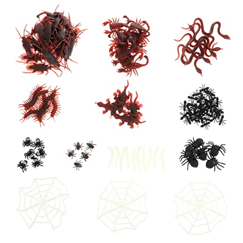 Kisangel 128Stücke Teiliges Halloween Streichspielzeug Mit Realistischen Spinnen Würmern Und Insekten Spukige Deko Für Gruselige Partys Und Scherze Simulation Insekten Für Halloween von Kisangel