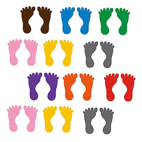 Kisangel 12Paare Aufkleber aus PVC für Kindergarten und Kinderzimmer Selbstklebend Dekorative Bodenaufkleber Farberkennung bei Kindern von Kisangel