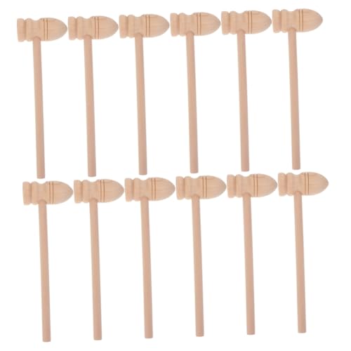 Kisangel 12Stücke Holzschlagspielzeug Mini Hämmer Für Kreatives Lernspielzeug Motorischen Fähigkeiten Und Hand Auge Koordination Massagehammer von Kisangel