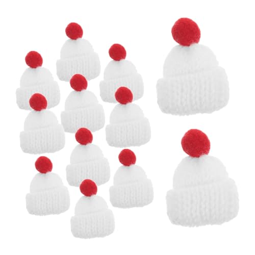 Kisangel 12Stücke Mini Weihnachtsmützen Zum Basteln Weiche Strickmützen Für DIY Haarschmuck Puppen Und Christbaumschmuck Langlebig Und Farbecht Für Kreative Projekte von Kisangel