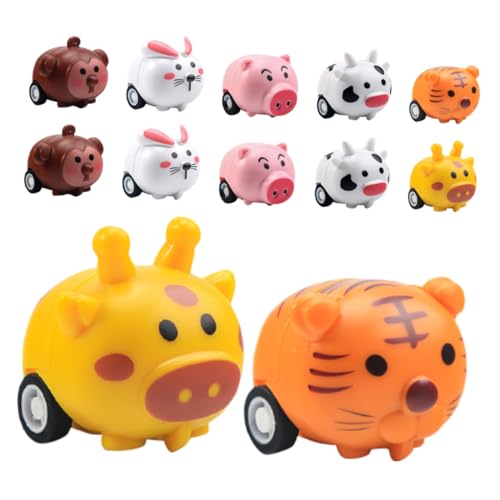 Kisangel 12stücke Rückziehautos Mit Cartoon-tierdesigns Mini Spielzeugautos Für Ostergeschenke Für Kindergartenpartys Fördert Interaktives Spielen Und Motorische Fähigkeiten von Kisangel
