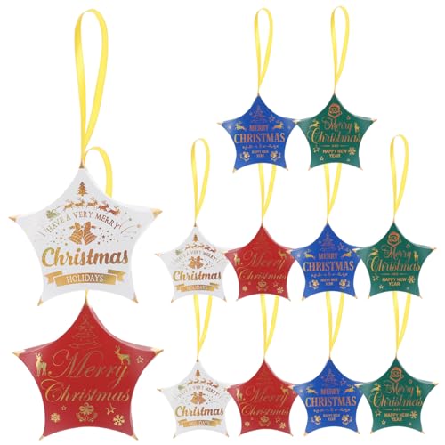 Kisangel 12Stücke Weihnachtsbaum Geschenkboxen Dekoration für Süßigkeiten Papierschachteln für Pralinen und Snacks für Innen und Außendekoration Farblich Sortiert von Kisangel