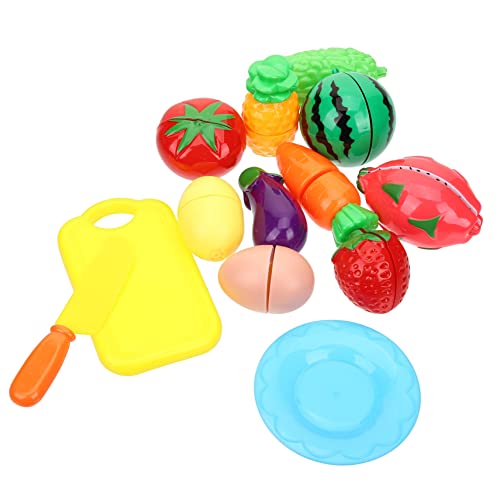 Kisangel 13 Stück Teiliges Küchen aus Robustem Realistisches Obst und Gemüse zum Schneiden Pädagogisches Rollenspiel für Leicht Tragbar Fördert Kreativität und Motorische Fähigkeiten von Kisangel