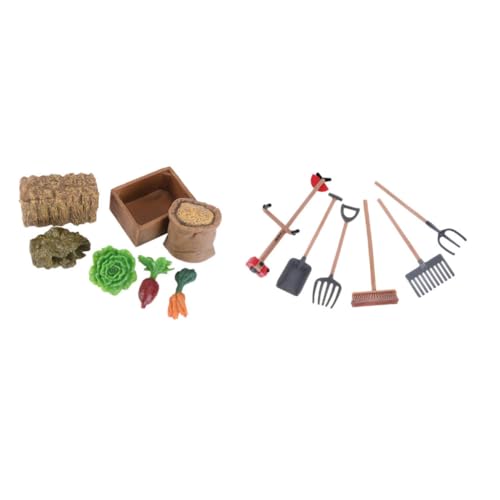 Kisangel 13 Stück Teiliges Set Simulation Farm Werkzeug Modell Zubehör für DIY Sand Tischdekoration Hochwertige Farm Dekoration und Detailreich für Kreative Gartenprojekte von Kisangel