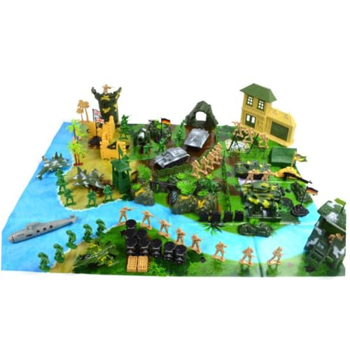 Kisangel 130 Stück Militärmodellspielzeug Soldatenmodell Sandtisch Tischspielzeug Simulationsspielzeug von Kisangel